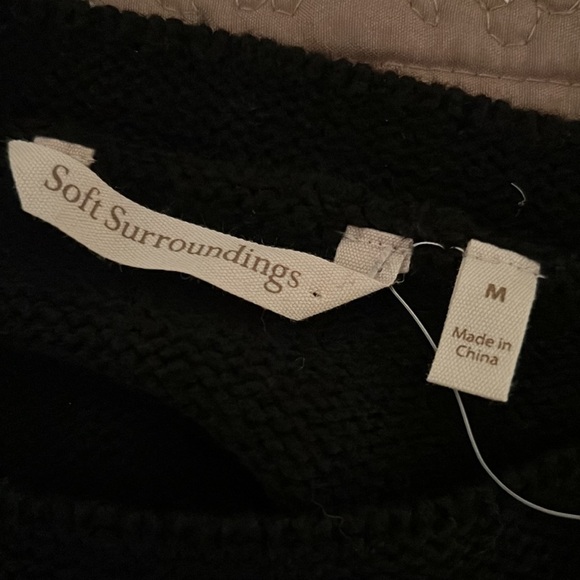 Soft Surroundings Sydney Cable Wool Blend Sweater in Black - Picture 12 of 15